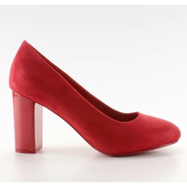 Suede pumpar på M265 Red posten röd