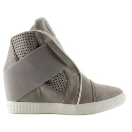 Sneakers med vita detaljer 1142 D. Grå