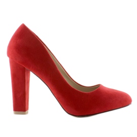 Pumps med breda klackar Z-22P Röd