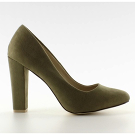 Z-22P Gröna bredklackade pumpar