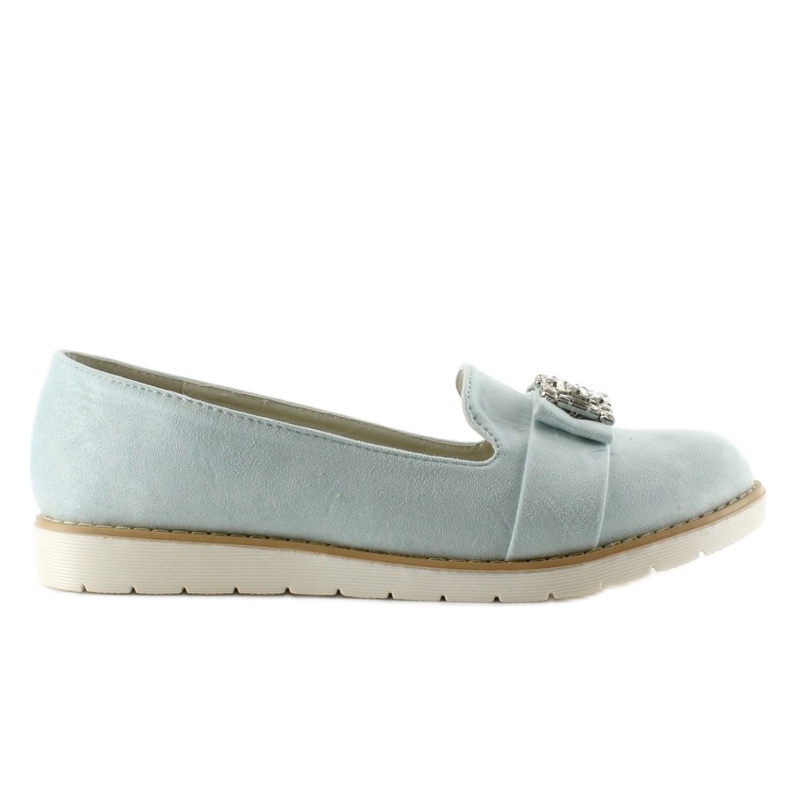 Pastellmocka loafers T245 Blå