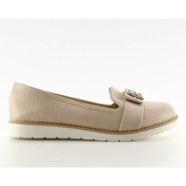 Pastellmocka T245 Beige mokcasiner