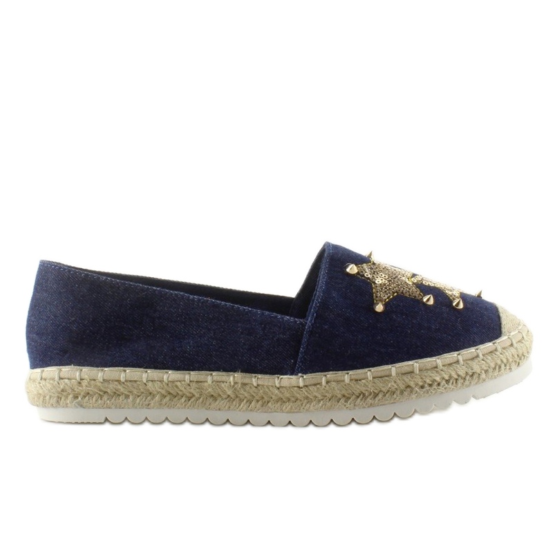 Canvas espadrillor med CV-353 Dk dubbar. Blå marinblå