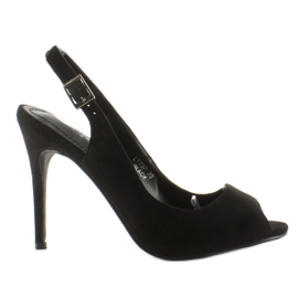 Pumps på öppen tå Lt73P Svart klack