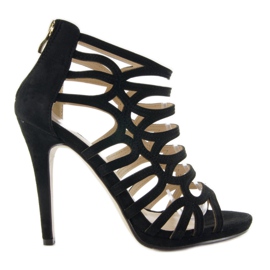 Sandaler boots på hög klack SY19 svart