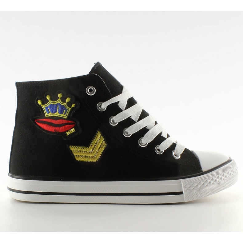 Ankel sneakers med lappar R63 svart