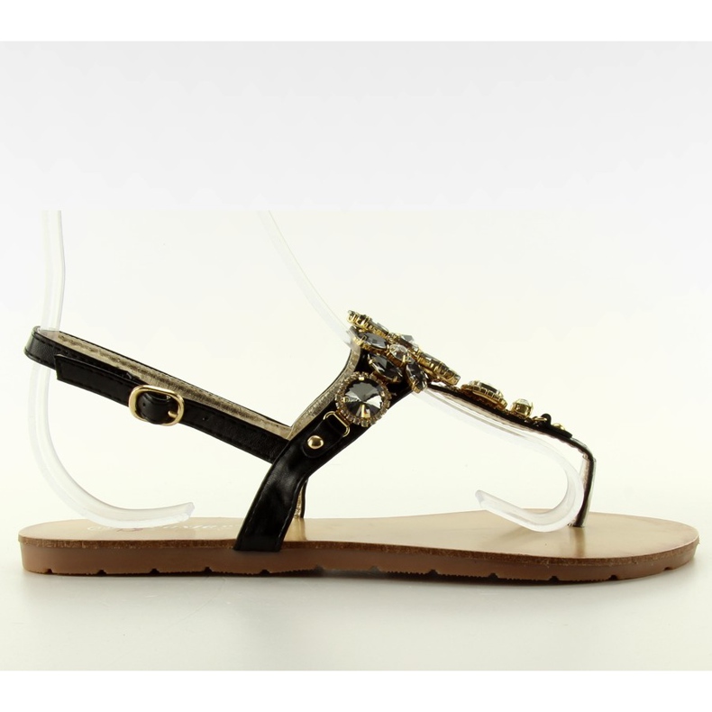 Sandaler med vackra stenar JH41 svart