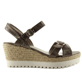 Metalliska espadrilles plomo sandaler grå