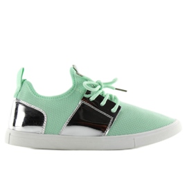 A-120 GRÖN / SILVER luftiga sportskor