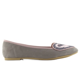 Härliga flamingo 1180 grå ballerinor