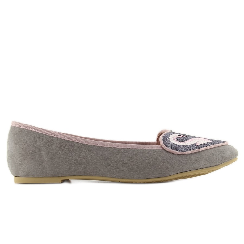 Härliga flamingo 1180 grå ballerinor