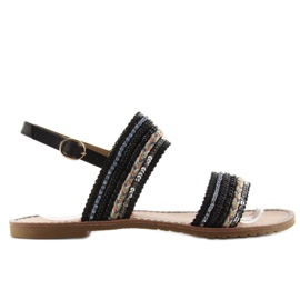 Sandaler med dekorerade tejper CL61 svart