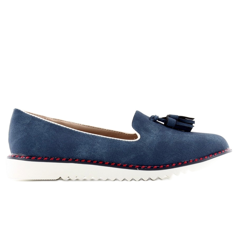 Lordsy loafers med trimning 9014 D. blå