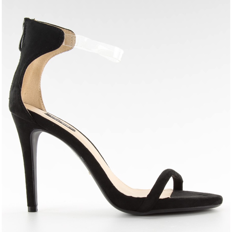 Sandaler på hög klack med genomskinligt skärp 5075 Svart