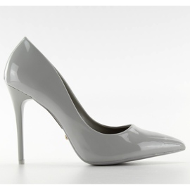 Smala lackerade Le03 grå klackar