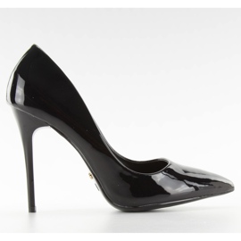 Smala lackerade Le03 svarta klackar