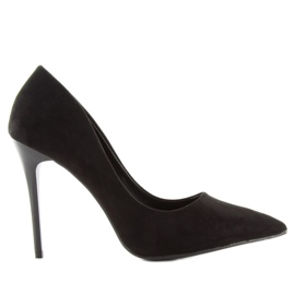 Släta mocka LE07 svarta klackar