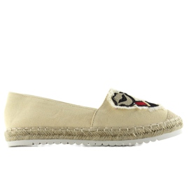 Espadrillor med läppar F169-28 Beige