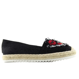 Espadrillor med f169-28 svarta fläckar