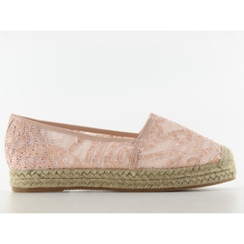 Lace espadrilles high sole 7137 Pink rosa