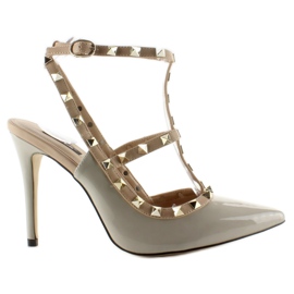 Stiletter med nitar Valentina 1166 grå