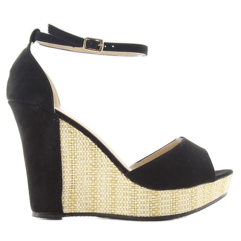 Sandaler på en unik wedge 028 svart