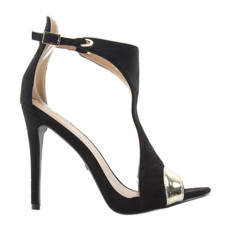 Unika sandaler på högklackat jz-6319 svart