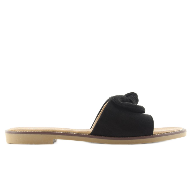 Damtofflor med rosett S52 svart