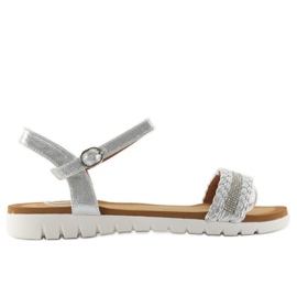 Silver sandaler i metall grå