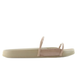 Tofflor med genomskinlig rand ts168-6 Beige