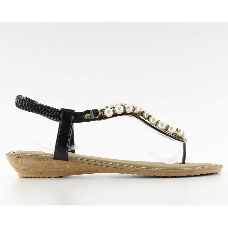 Sandaler med pärlor 2017-25 Svart