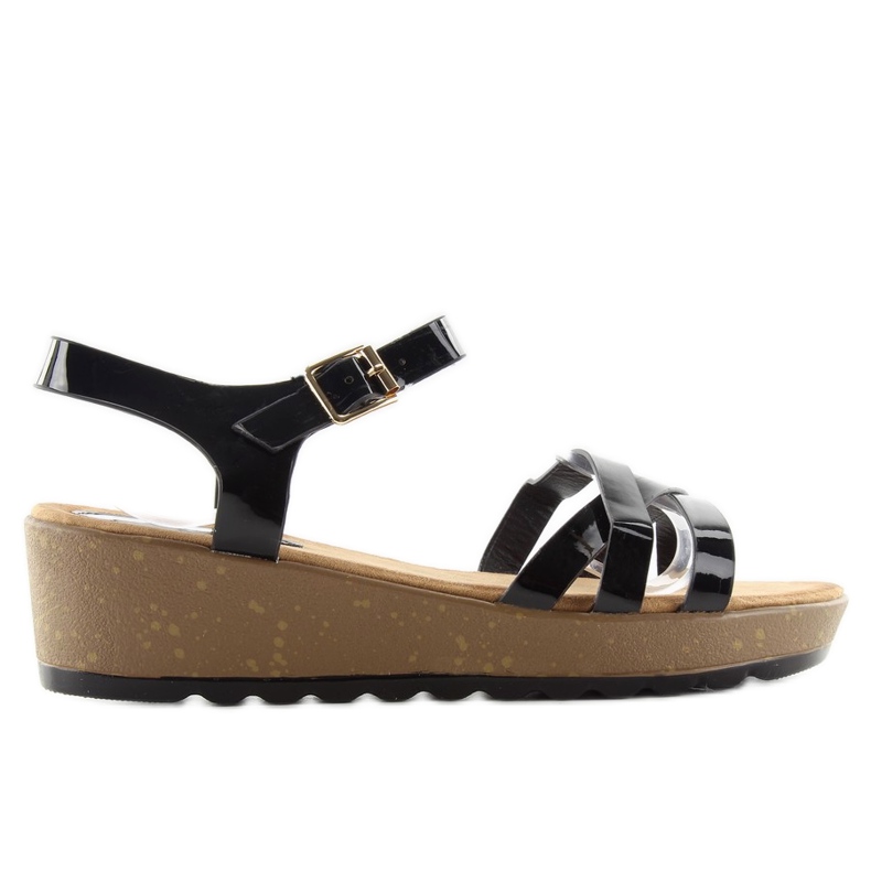 Sandaler på kork kilklack 9051 svart