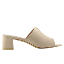 Högklackat mocka BL212 Beige