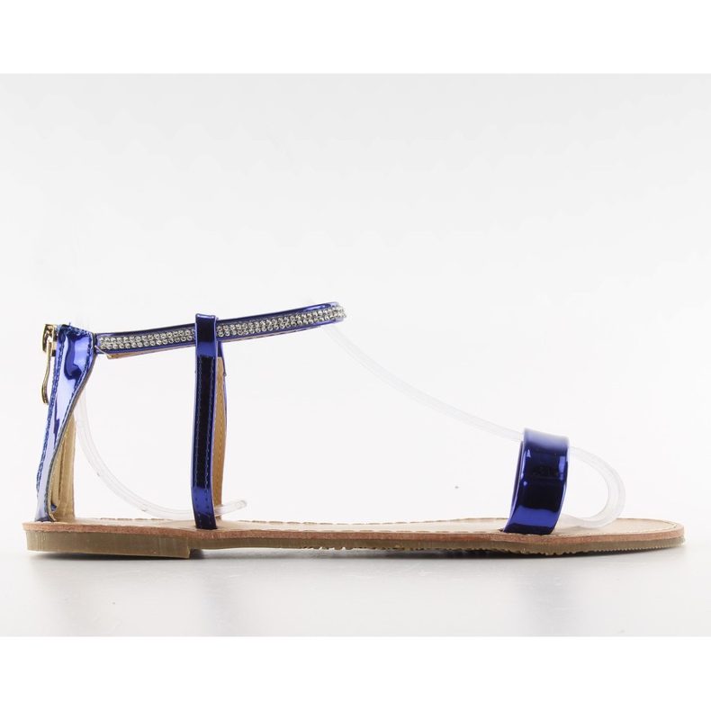 Sandaler med stenar vid ankeln s060021 Royal Blue marinblå