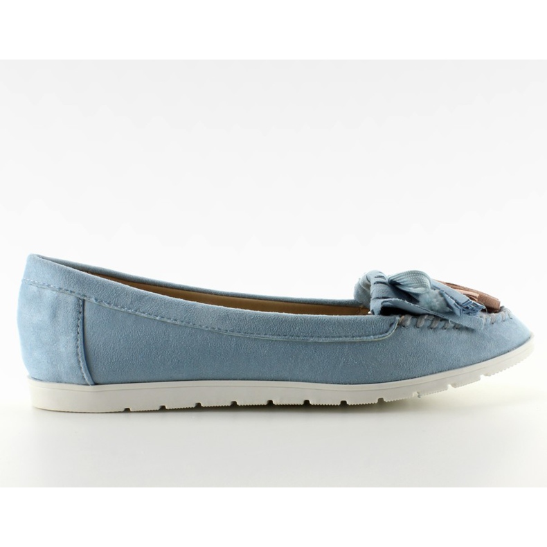 Mocka loafers med fransar 7122 Blue blå