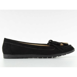 Mocka loafers med fransar 7122 Svart
