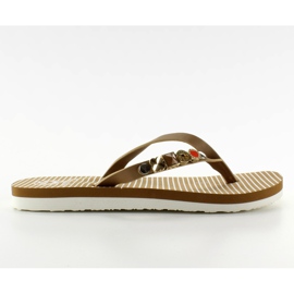 Flipflops med dekorerat skärp B762 Beige