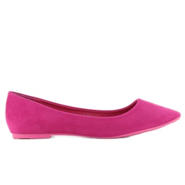 Släta ballerinor delikat C56 Fushia Spitz rosa
