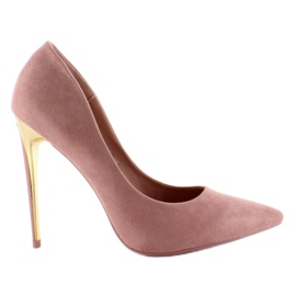 Mocka höga klackar Golden Heel Le08 Rosa