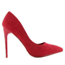 Klassiska pumps på stilettklack b3968j-pb Röd