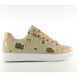 Vintage roséguld / beige sneakers rosa brun