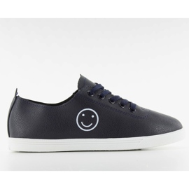 Sneakers med ett smiley face nb105 Blue marinblå