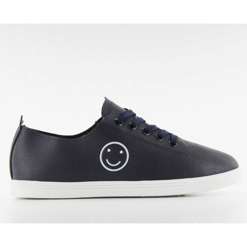 Sneakers med ett smiley face nb105 Blue marinblå