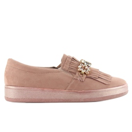 Slipons på en pärlsula t277p Rosa