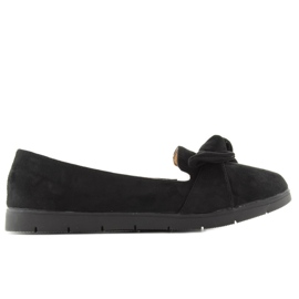 Ballerinor i mocka med rosett sk37p Svart