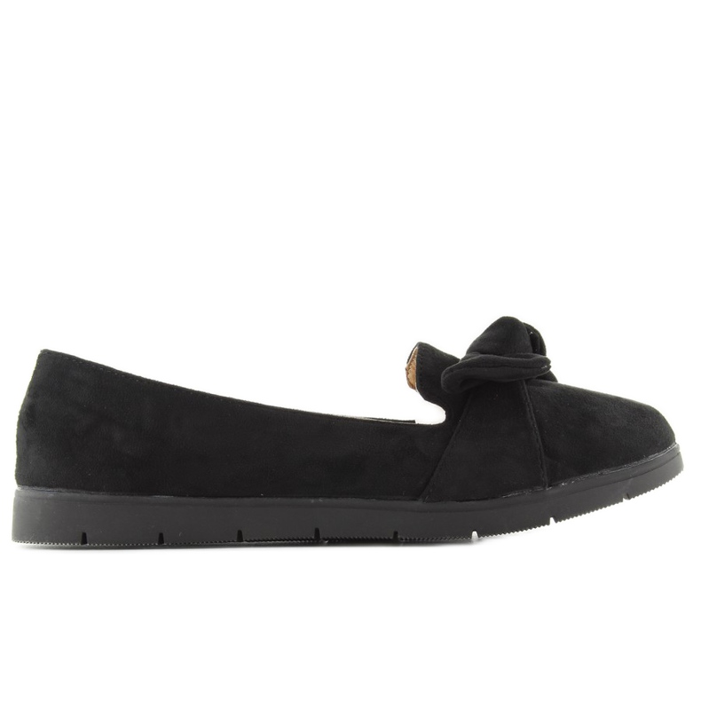 Ballerinor i mocka med rosett sk37p Svart