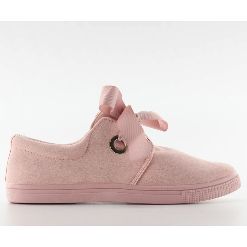 Sneakers knutna med ett band JX49 rosa