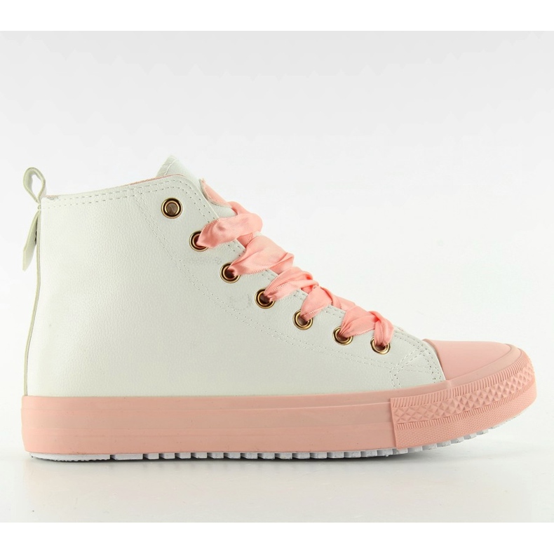 Ankelsneakers med dubbla snören vit