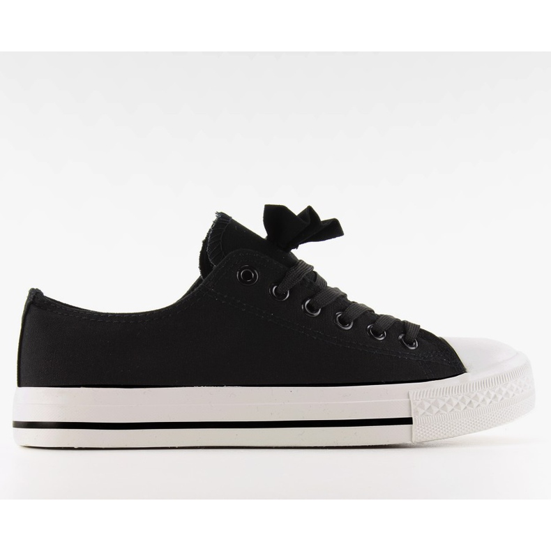 Canvas sneakers med rosett K-151 Svart