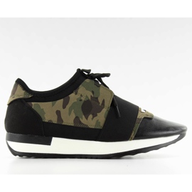 SVART / KAMOUFLAGE damsportskor brun grön